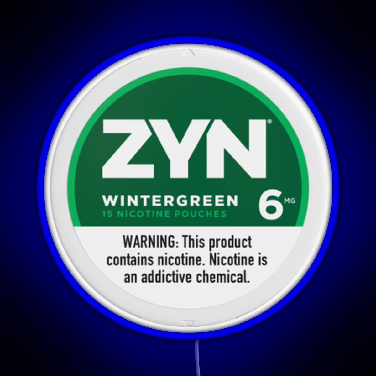 Zyn Wintergreen 6mg RGB neon sign