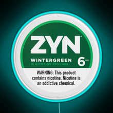 Load image into Gallery viewer, Zyn Wintergreen 6mg RGB neon sign lightblue