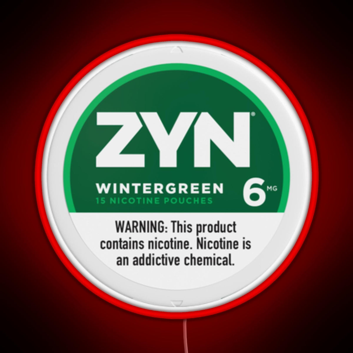 Zyn Wintergreen 6mg RGB neon sign