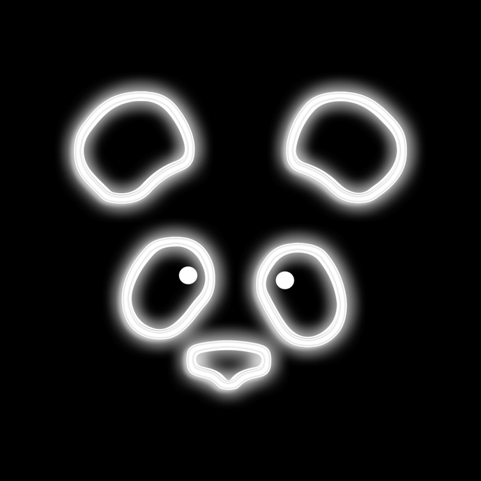 Giant Panda face less black patches neon sign USD165