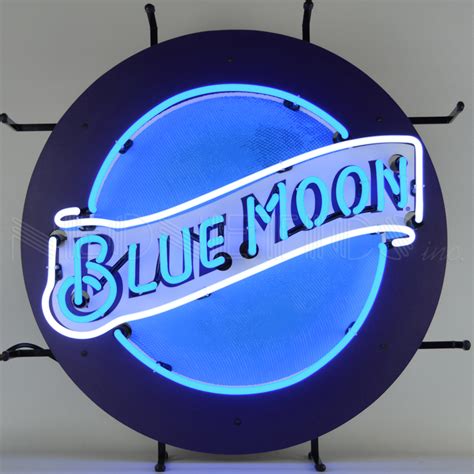 Blue moon sign neon