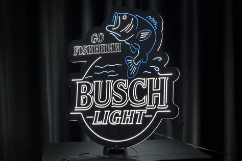 Go fish busch light neon sign
