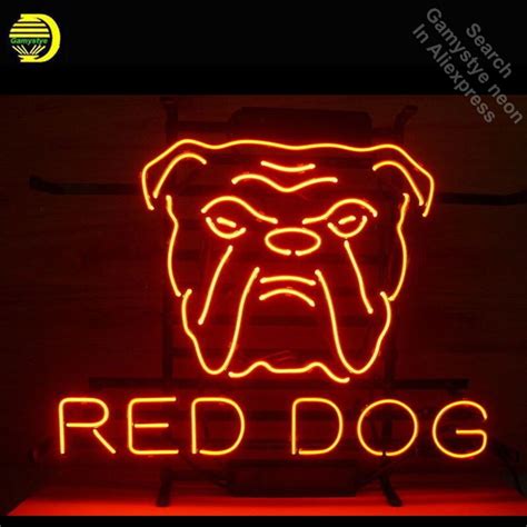 Red dog neon light