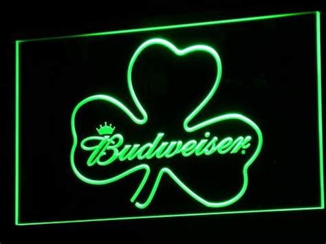 Budweiser shamrock neon sign