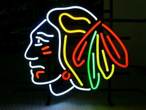 Blackhawks neon beer sign