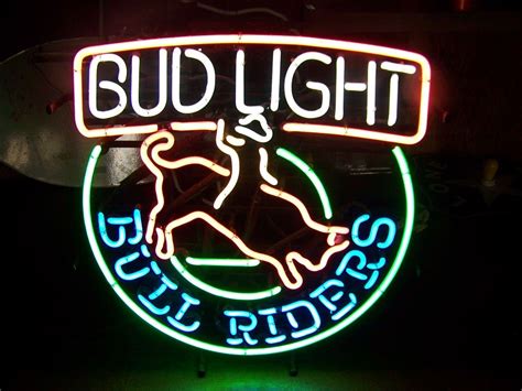 Bud light bull rider neon sign