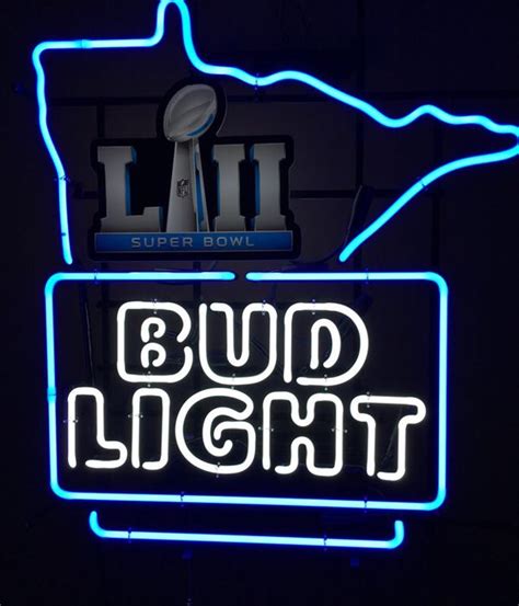 Bud light super bowl 52 neon sign