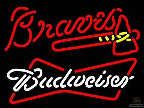 Budweiser braves neon sign