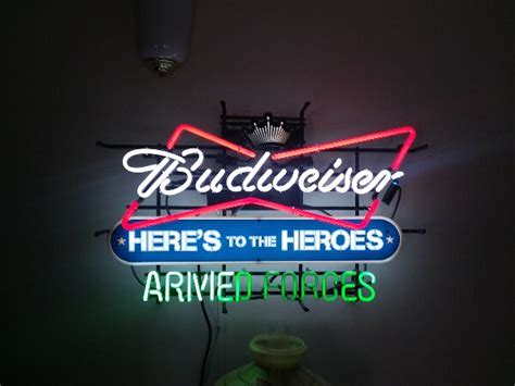 Budweiser here's to the heroes neon sign