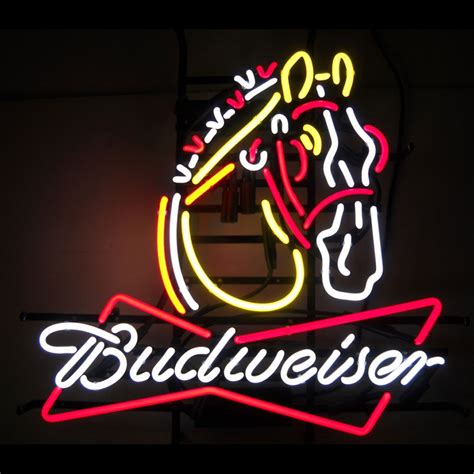 Budweiser neon sign clydesdale