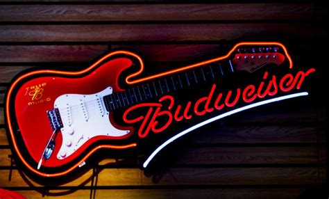 Budweiser guitar neon sign