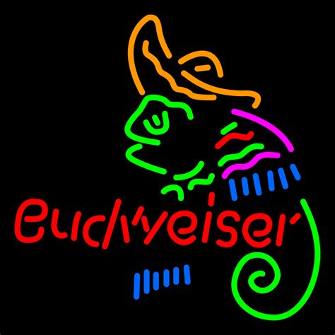 Budweiser chameleon neon sign