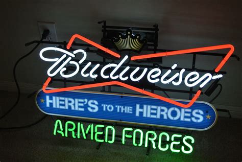 Budweiser armed forces neon sign