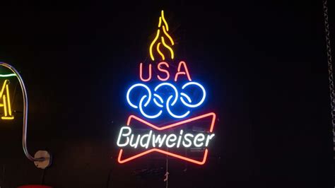 Budweiser olympic neon sign