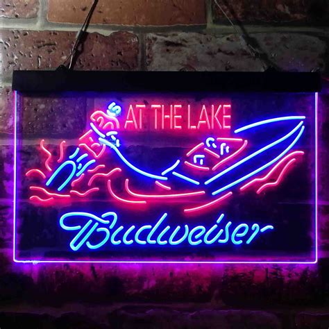 Budweiser at the lake neon sign