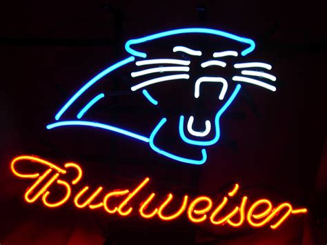 Carolina panthers neon beer sign