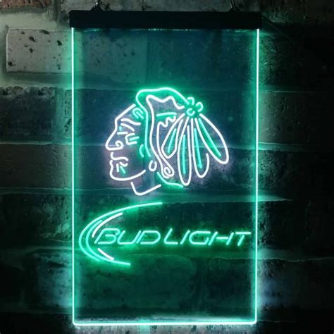 Blackhawks bud light neon