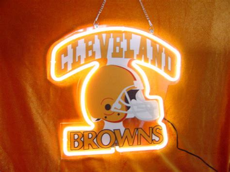 Cleveland browns neon beer sign