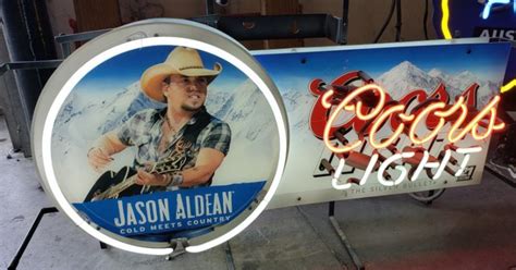 Coors light jason aldean neon sign