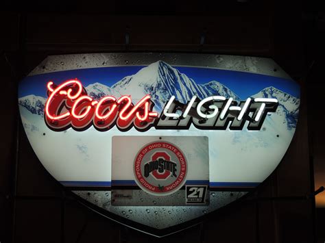 Coors light ohio state neon sign