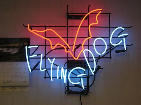 Flying dog neon sign