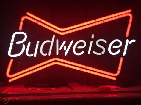 Budweiser neon bow tie sign