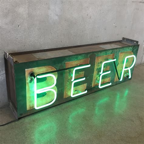 Outdoor neon beer signs