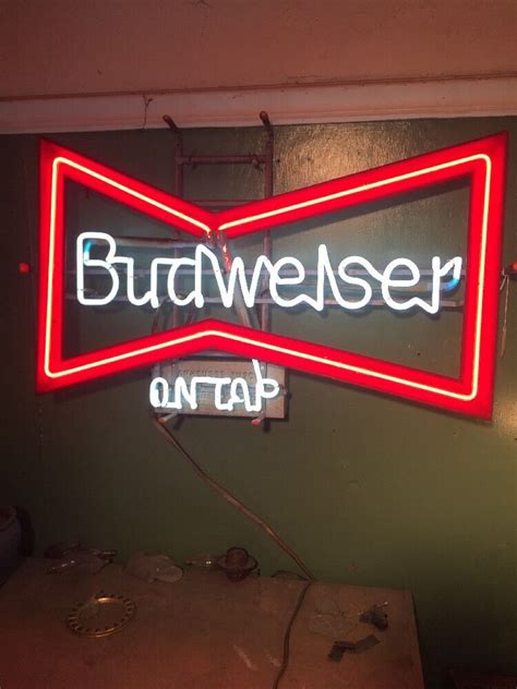Budweiser on tap neon sign