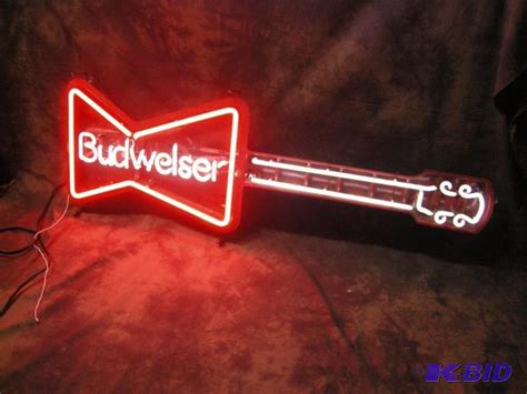 Vintage budweiser guitar neon sign