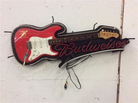 Vintage budweiser guitar sign