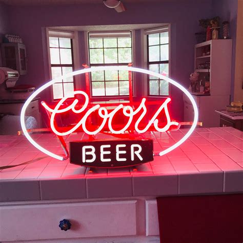 Vintage coors light neon sign