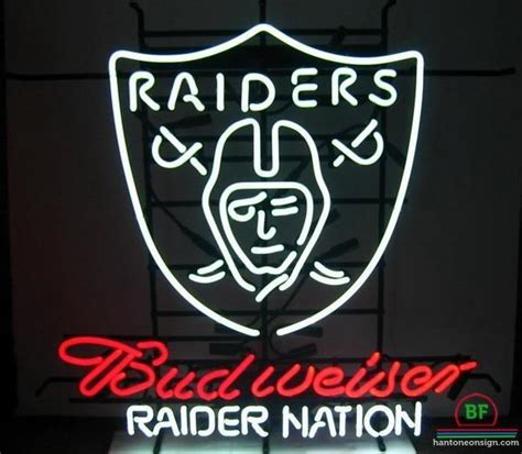 Raiders budweiser neon sign