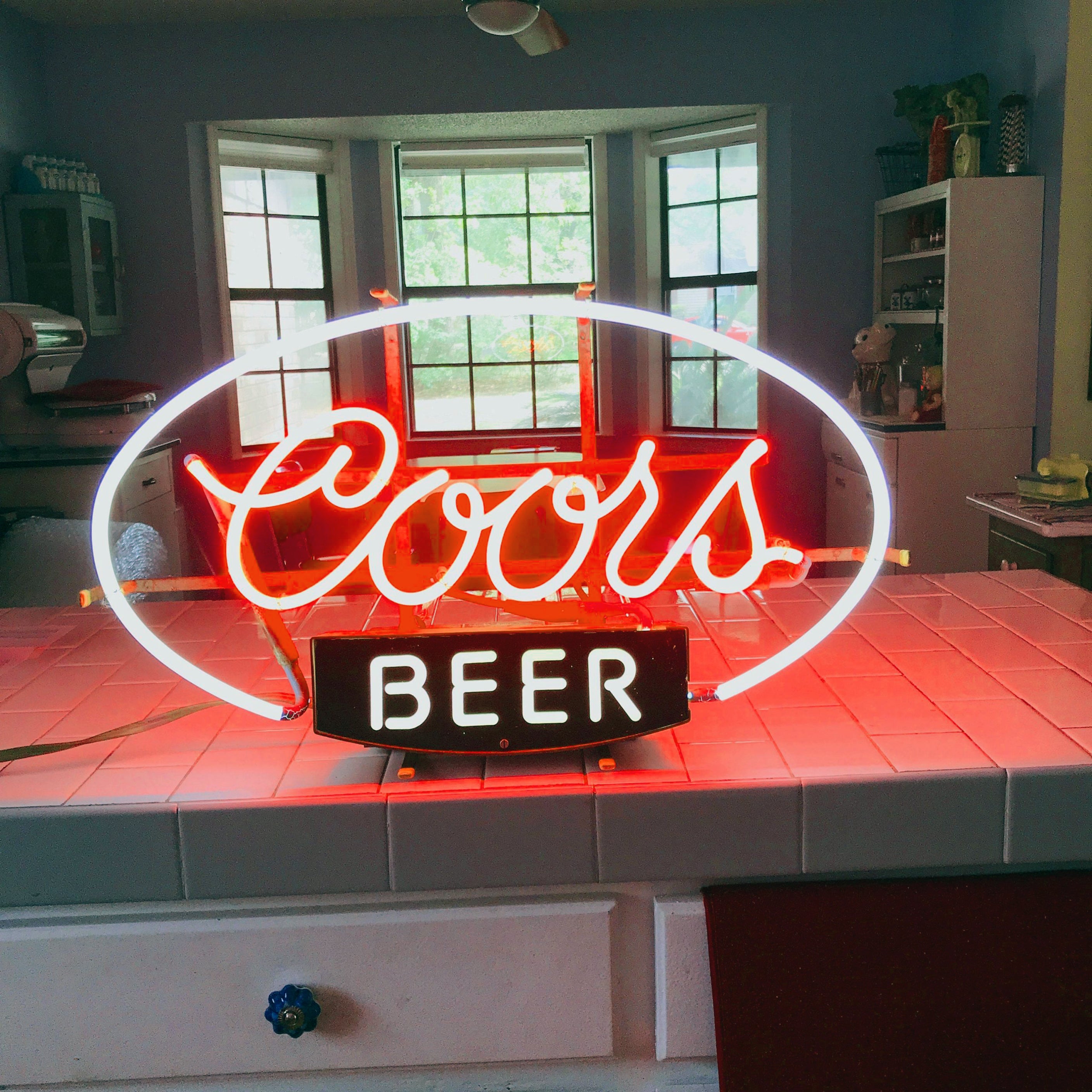 Coors light neon sign vintage Bar Neon Sign, Lighting