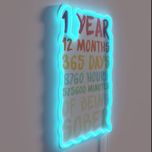 Load image into Gallery viewer, Celebrate one year of sobriety with vibrant anniversary neon decor.