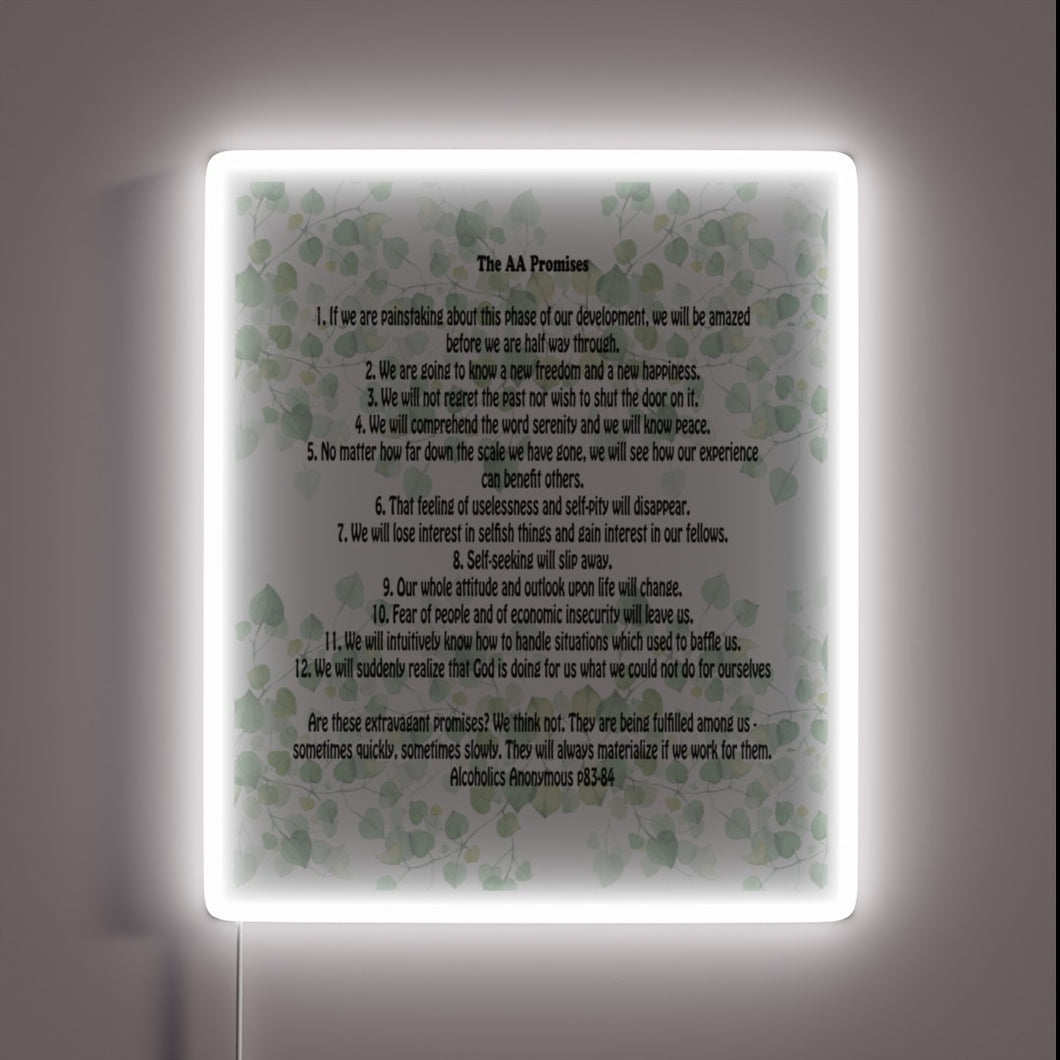 Recovery Guidance in Bright Neon, Inspired by 12 Step Tradition