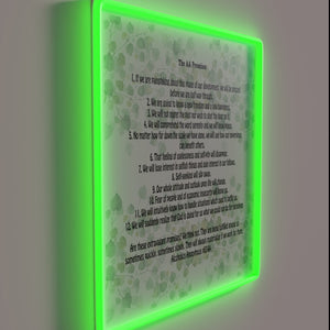 Twelve Steps of Recovery in Vibrant RGB Neon Sign Display