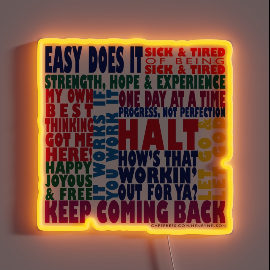12 Step Recovery Slogans Rgb Led Sign – Neon Factory