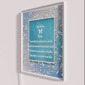 Twelve-Step Recovery Seventh Step Prayer in vibrant RGB neon lighting