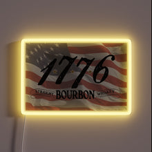 Load image into Gallery viewer, Vibrant 1776 Bourbon logo in glowing RGB neon lighting display