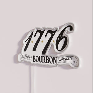 Vibrant 1776 Bourbon Bar Decor Illuminated RGB LED Neon Sign Lighting