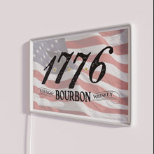 Load image into Gallery viewer, Bright vibrant RGB neon logo decoration featuring 1776 Bourbon branding