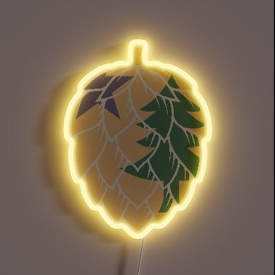 RGB Neon Sign Illuminating Hop Heads with Maine's 1901 Flag Pride