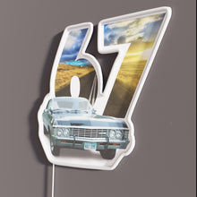 Load image into Gallery viewer, 1967 Chevy Impala RGB neon sign, side view with lights off showing acrylic backing and LED tube