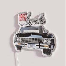 Load image into Gallery viewer, Vintage 1967 Chevrolet Impala LED lit glass neon decorative sign