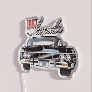 Vintage 1967 Chevrolet Impala LED lit glass neon decorative sign