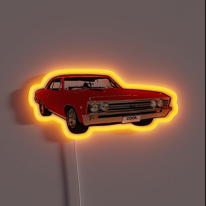 Vibrant 1967 Corvette Color Scheme in RGB Neon Sign Display