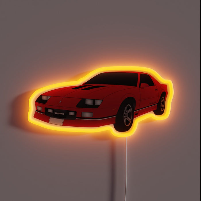 Vintage '85 Chevrolet Camaro Iconic Muscle Car Neon Sign Decoration