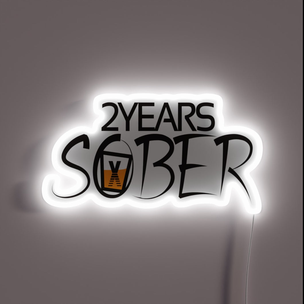 Two years sober milestone celebrated with vibrant LED neon sign