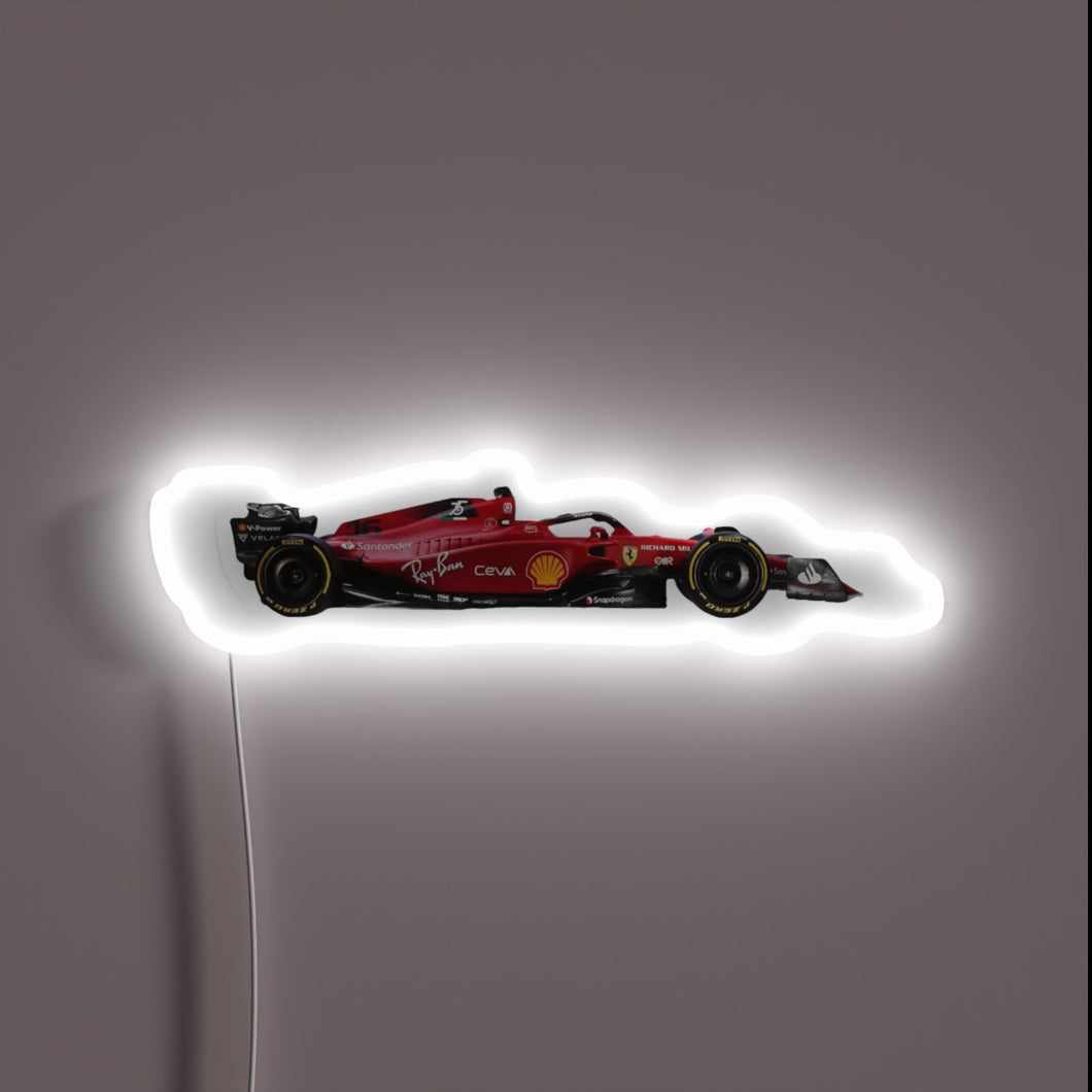 For the die-hard tifosi, this neon piece captures the sleek silhouette of the 2022 Scuderia Ferrari F1 car in full throttle. A glowing tribute to racing passion, Italian pride, and pure speed. 🏎️💨