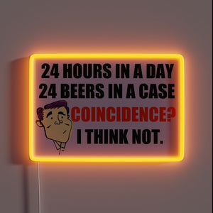 Vibrant RGB Neon Sign Displaying Beer Case Quantity: 24 Beers